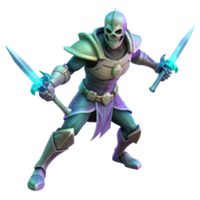 magnificent artistic Skeleton Knight 3D Render high resolution png