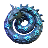 magnificent rustic 3D Render Coiled Dragon Illustration high resolution png