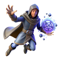 extraordinary contemporary 3D Render of a Wizard genuine png