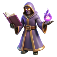 serene contemporary Fantasy Wizard 3D Render high resolution png