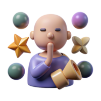 serene traditional 3D Render Peaceful Monk Illustration detailed png