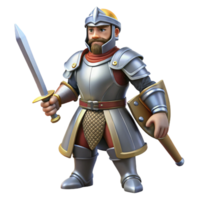 magnificent contemporary 3D Render of a Cartoon Knight high quality png
