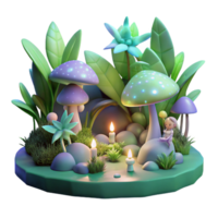 impressive modern Enchanted 3D Forest Scene with Fairy authentic png
