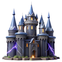 serene abstract Enchanted Castle 3D Render 4K png