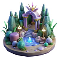 extraordinary artistic Enchanted 3D Garden Scene 4K png