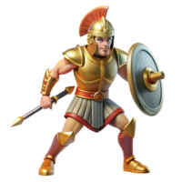 serene abstract 3D Illustration Golden Warrior detailed png