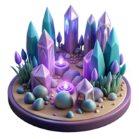 magnificent artistic Enchanted Crystal Realm 3D Illustration genuine png