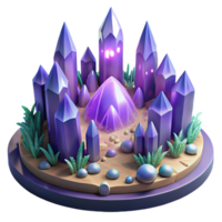 magnificent contemporary Magical Crystal Realm 3D Illustration high resolution png