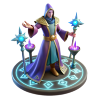 wonderful minimalist 3D Render Wizard Magic Staff Illustration exclusive png