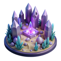 serene artistic Magical Crystal Realm 3D Illustration detailed png