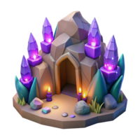 serene traditional Enchanted Crystal Cave 3D Render genuine png