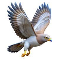 wonderful rustic 3D Render of a Hawk in Flight premium png