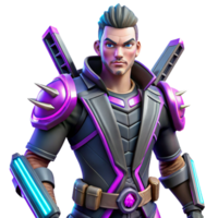 vibrant abstract Stylized 3D Render of Futuristic Warrior high resolution png