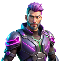 serene creative Futuristic Game Character 3D Render authentic png