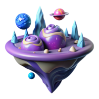 vibrant modern Whimsical 3D Island Render genuine png