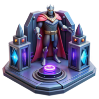 vibrant traditional 3D Render of a Majestic Sci Fi King genuine png