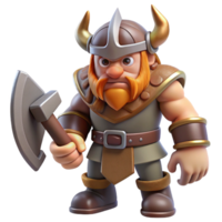 beautiful contemporary 3D Cartoon Viking Warrior Illustration high quality png