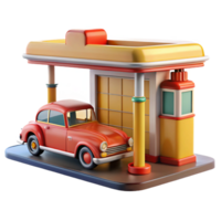 magnificent abstract Retro Gas Station 3D Render authentic png