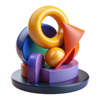 extraordinary creative Abstract 3D Render Colorful Shapes authentic png