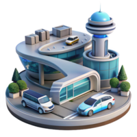 wonderful artistic Futuristic Building 3D Render high quality png