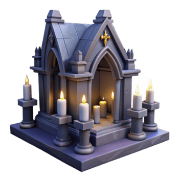 elegante rústico gótico mausoléu 3d render Prêmio png