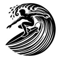 Surfer on a wave illustration vector