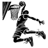 Basketball player dunking the ball vector