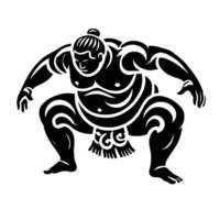 A black and white illustration of a man in a traditional style vector