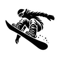 Snowboarder in action vector