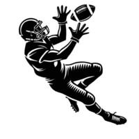 American football player catching a ball illustration vector