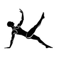 A man doing a handstand on a white background vector