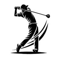 Golf player silhouette on white background vector