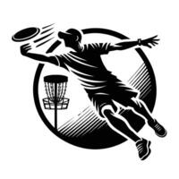A man is throwing a frisbee in the air vector