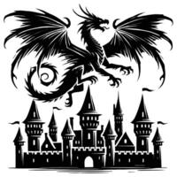 Dragon and castle vector