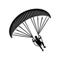 Paraglider silhouette on white background vector
