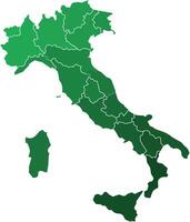 Italy Maps with Green Monochrome Color for District Borders Europe Country vector