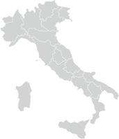Grey with White Outline Italy Map with District Borders Europe Country vector