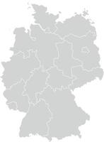 Grey with White Outline Germany Map with District Borders Europe Country vector