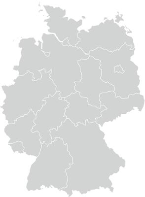 Grey with White Outline Germany Map with District Borders Europe Country