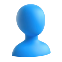 A Blue Simple 3D Rendered Human Figure, Isolated on Transparent Background png