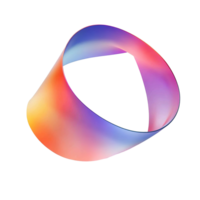 Abstract Gradient Curved Ribbon Design Illustration Isolated on Transparent Background png