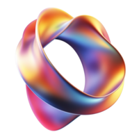 Abstract iridescent form swirling in space, Isolated on Transparent Background png