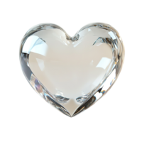 un translúcido vaso corazón forma objeto es mostrado, aislado en transparente antecedentes png