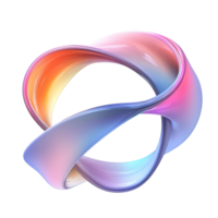 Abstract swirling pastel ribbon forms a loop, Isolated on Transparent Background png