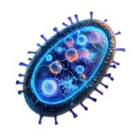 Microscopic View Of A Virus Cell Structure Isolated on Transparent Background png
