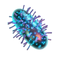Microscopic Rendering of a Bacteriophage Virus Isolated on Transparent Background png