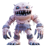 A grotesque monster with sharp claws and teeth, Isolated on Transparent Background png