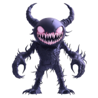 A menacing demonic creature with sharp claws and horns, full body, standing, Isolated on Transparent Background png