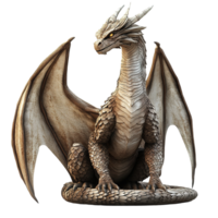 Majestic Stone Dragon Sculpture With Wings Isolated on Transparent Background png