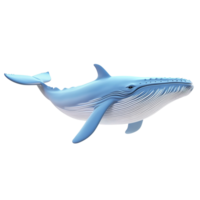 A three dimensional model of a humpback whale, Isolated on Transparent Background png